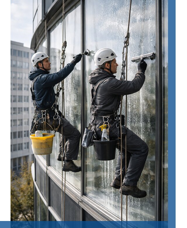 Мойка панорамных окон в Чусовой от 366 р. заказать у ВЫСОТНИК-Чсв