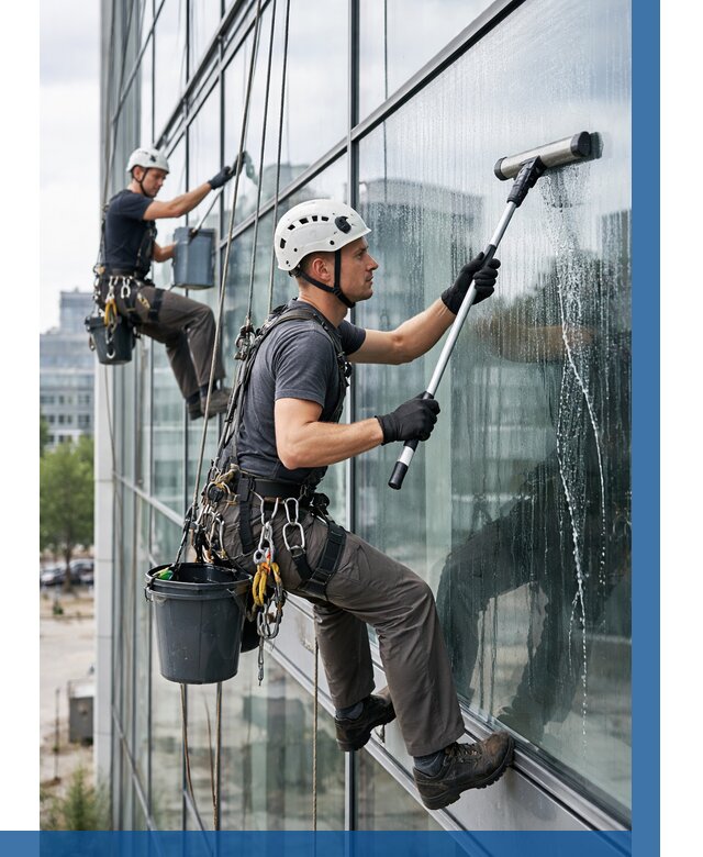 Мойка витражей альпинистами в Чусовой от 731 р. под ключ|ВЫСОТНИК-Чсв
