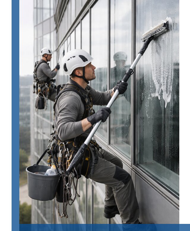 Высотная мойка сплошного остекления с выездом в Чусовой