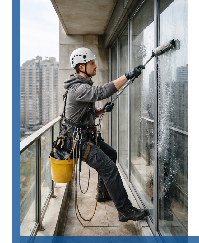 Профессиональная мойка балконного остекления в Чусовой