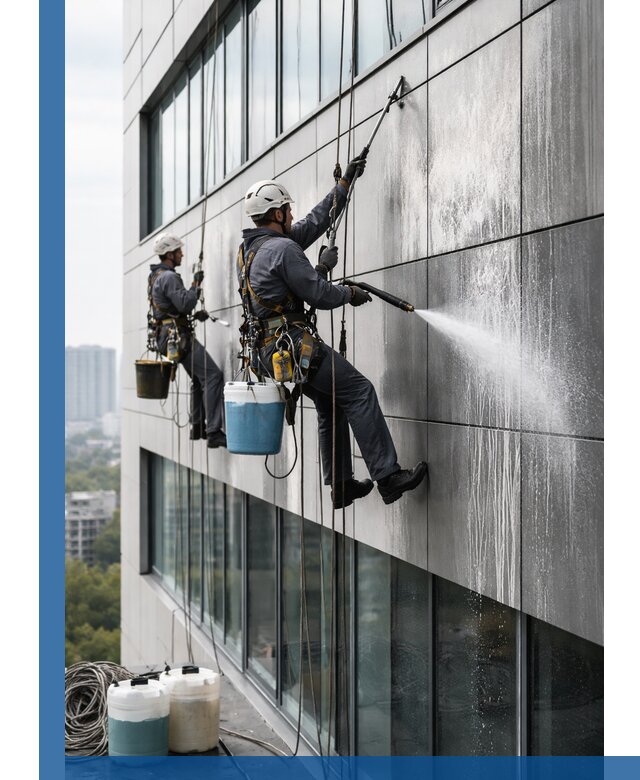 Профессиональная мойка вентилируемых фасадов в Чусовой