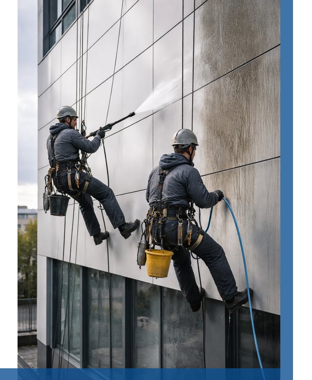 Мойка фасада из композита в Чусовой по цене от 313 р. | ВЫСОТНИК-Чсв