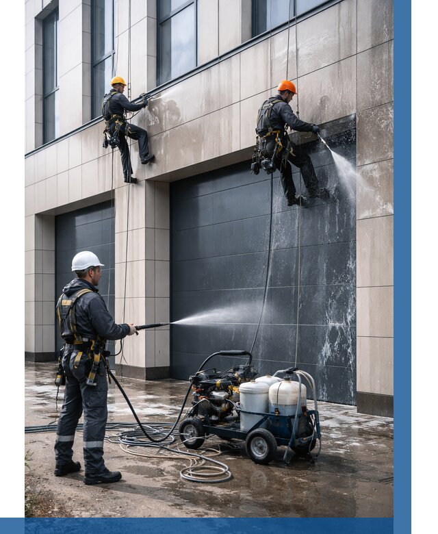 Послестроительная мойка фасада в Чусовой от 313 р. | ВЫСОТНИК-Чсв