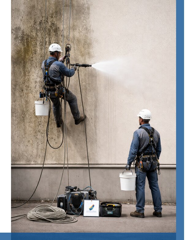 Очистка фасада от плесени в Чусовой от 313 р. | ВЫСОТНИК-Чсв