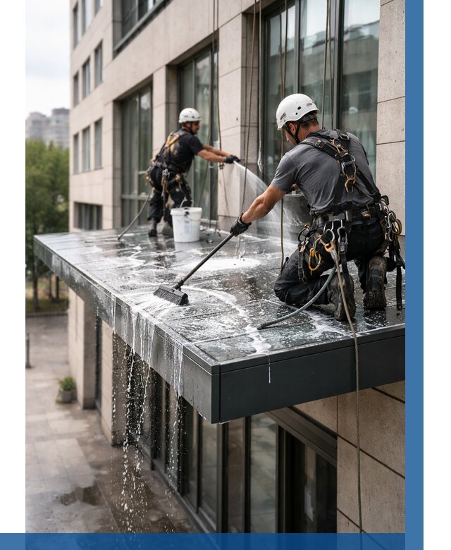 Мойка козырьков и навесов в Чусовой от 3657 р. | ВЫСОТНИК-Чсв