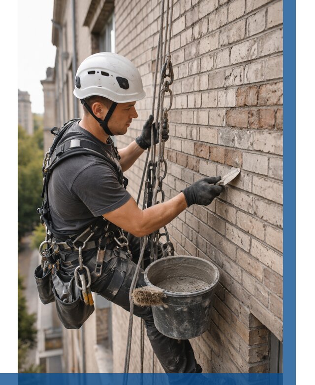 Ремонт кирпичной кладки фасада в Чусовой от 1881 р. | ВЫСОТНИК-Чсв