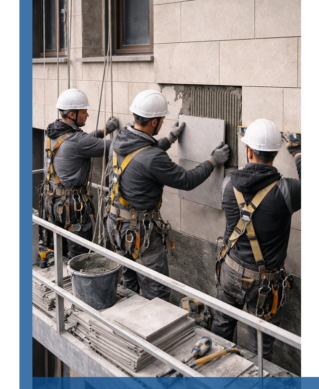 Ремонт облицовки фасада плиткой в Чусовой с гарантией