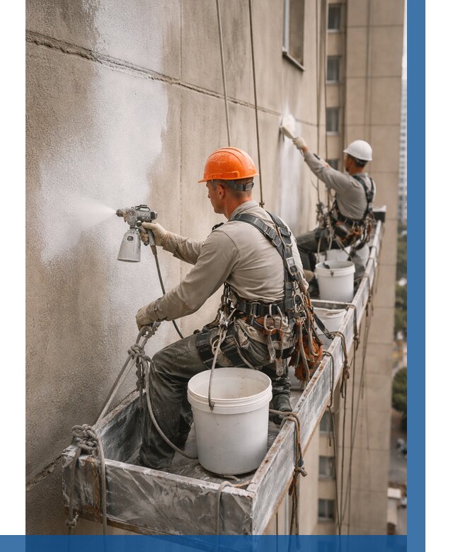 Грунтовка фасада на высоте в Чусовой от 125 р. | ВЫСОТНИК-Чсв