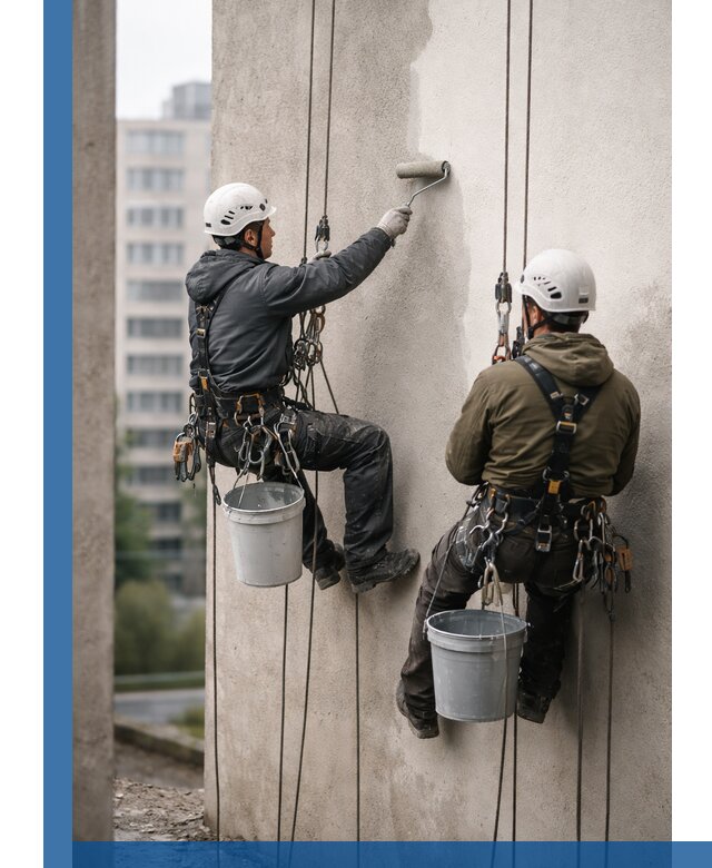 Покраска фасадов высотными альпинистами в Чусовой с гарантией