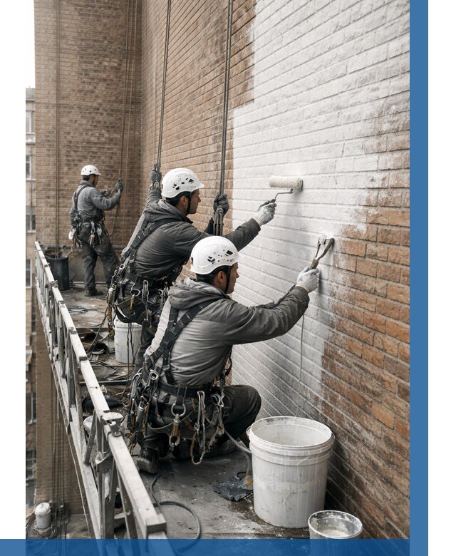 Покраска кирпичного фасада в Чусовой от 366 р. | ВЫСОТНИК-Чсв