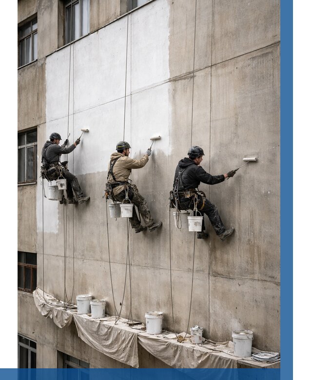 Покраска бетонного фасада в Чусовой от 366 р за м2 | ВЫСОТНИК-Чсв