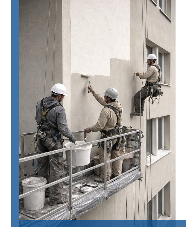 Покраска оштукатуренного фасада в Чусовой под ключ с гарантией