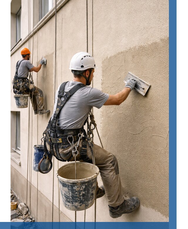 Декоративная штукатурка фасада в Чусовой от 1254 р. | ВЫСОТНИК-Чсв