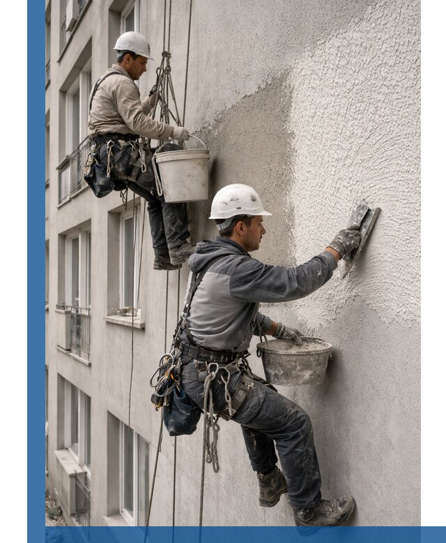 Нанесение декоративной штукатурки короед на фасад в Чусовой