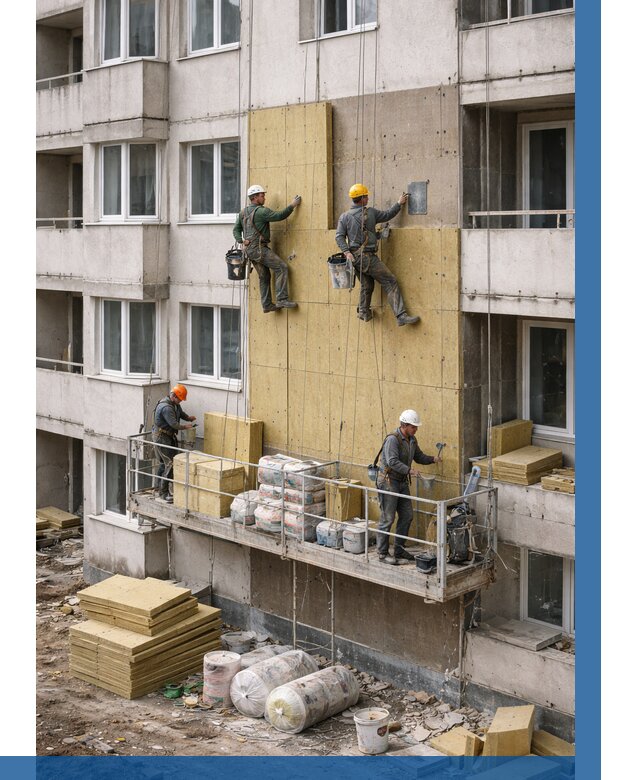 Утепление фасада минватой в Чусовой от 1567 р. | ВЫСОТНИК-Чсв