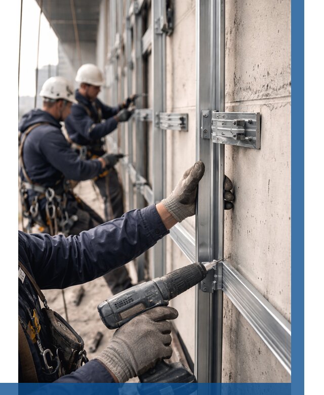 Монтаж подсистемы вентфасада в Чусовой от 888 р. | ВЫСОТНИК-Чсв