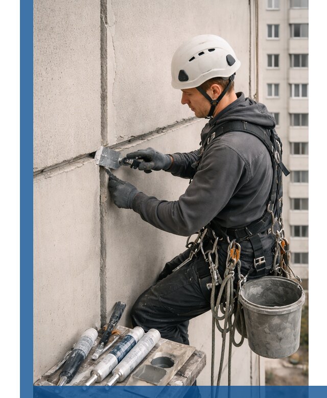 Ремонт межпанельных швов в Чусовой герметизация и восстановление