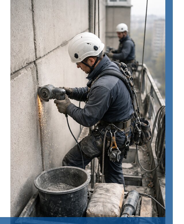 Штробление межпанельных швов в Чусовой от 1254 р. | ВЫСОТНИК-Чсв