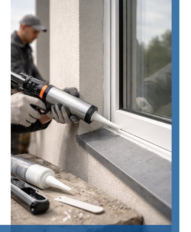 Герметизация монтажных швов окон в Чусовой от 679 р. | ВЫСОТНИК-Чсв