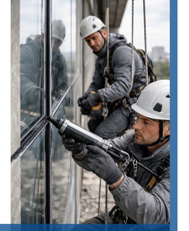 Герметизация витражных швов в Чусовой от 679 р. | ВЫСОТНИК-Чсв