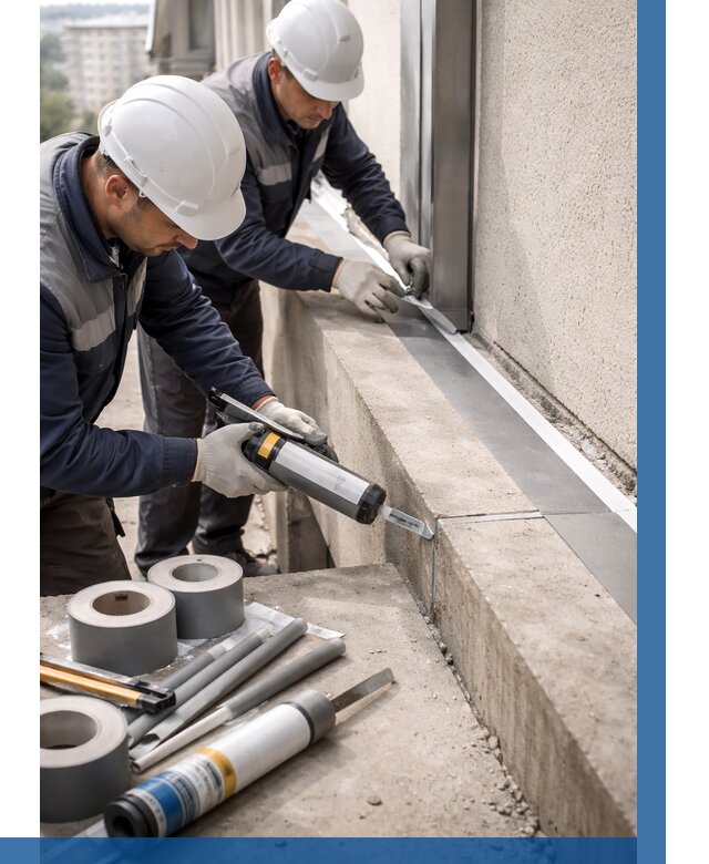 Герметизация примыкания балкона в Чусовой от 4702 р. | ВЫСОТНИК-Чсв