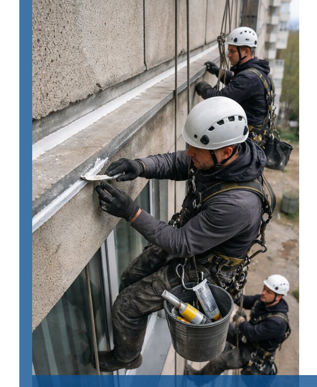 Герметизация примыкания балкона в Чусовой под ключ с гарантией