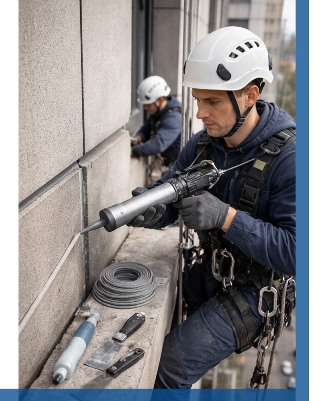 Герметизация деформационных швов фасада в Чусовой от 731 | ВЫСОТНИК-Чсв