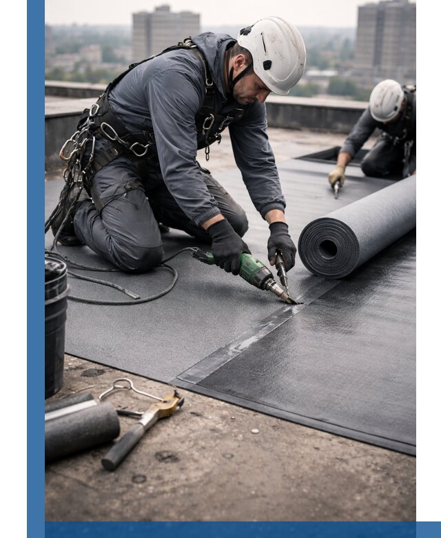 Ремонт мягкой кровли в Чусовой с выездом промальпинистов