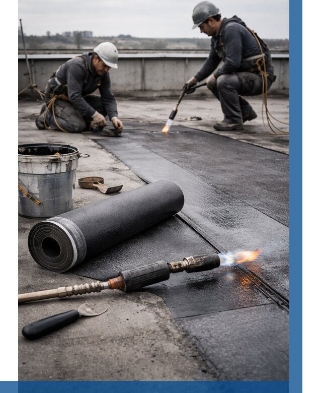 Ремонт рулонной кровли в Чусовой от 679 р. | ВЫСОТНИК-Чсв