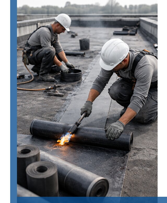 Ремонт рулонной кровли в Чусовой герметизация и восстановление