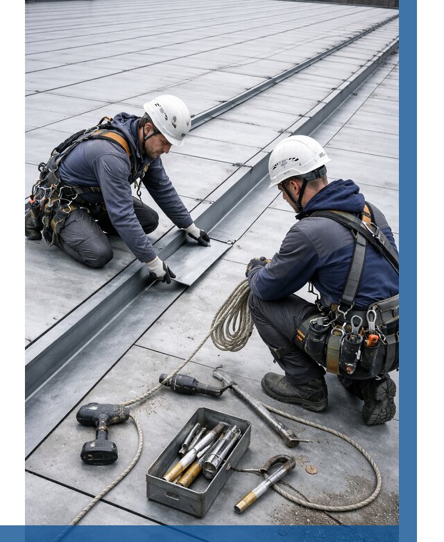 Ремонт фальцевой кровли в Чусовой от 731 р. | ВЫСОТНИК-Чсв