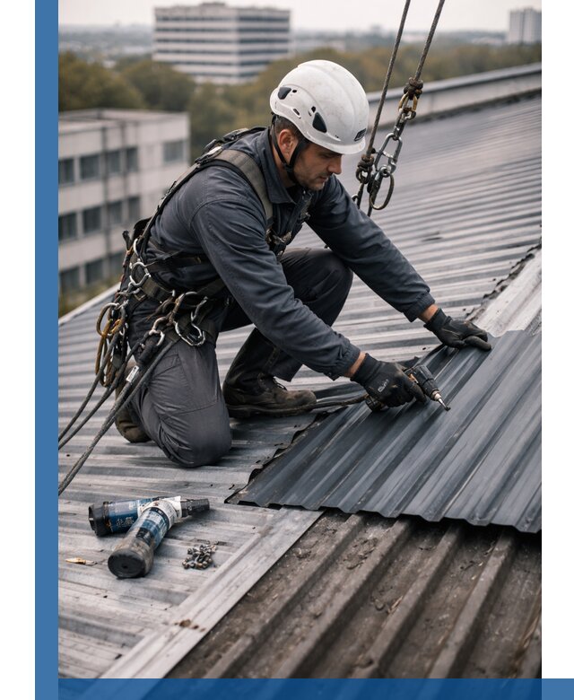 Ремонт профнастила на кровле в Чусовой, работы под ключ