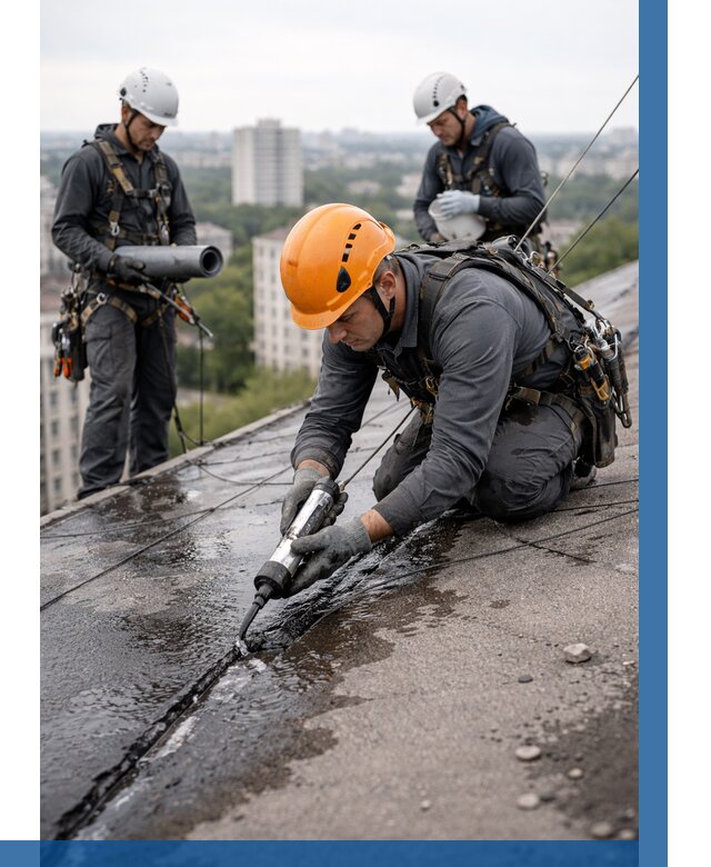 Устранение протечек кровли в Чусовой от 12538 р. | ВЫСОТНИК-Чсв