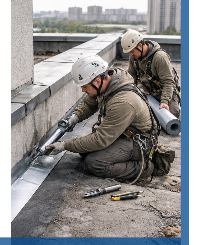 Ремонт кровельных примыканий в Чусовой от 1254 р. | ВЫСОТНИК-Чсв