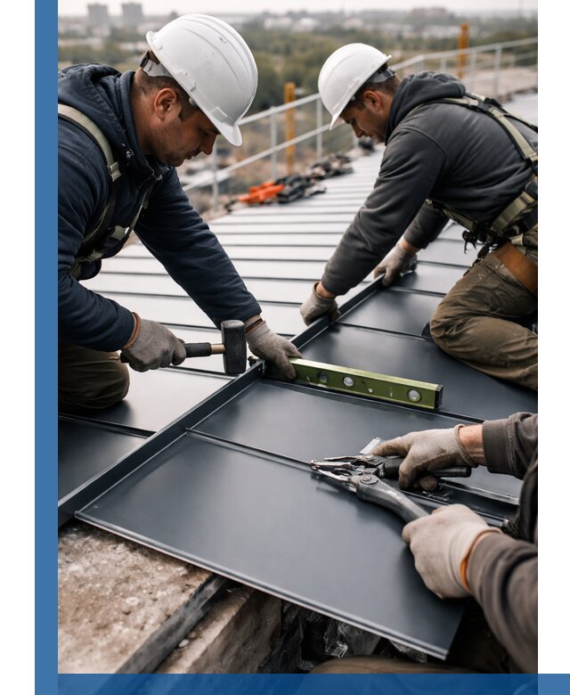 Монтаж фальцевой кровли в Чусовой для промышленных зданий