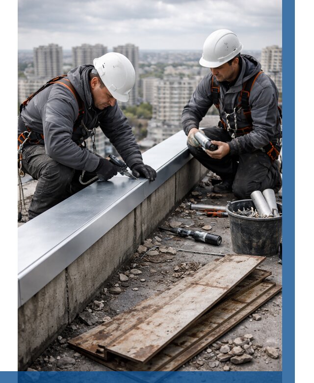 Замена парапетных крышек под ключ в Чусовой от 1254 р. | ВЫСОТНИК-Чсв