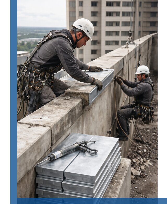 Замена парапетных крышек и установка новых в Чусовой