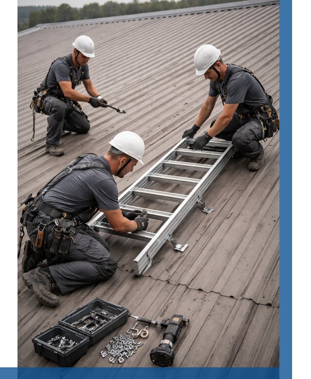 Монтаж кровельной лестницы в Чусовой от 4702 р. | ВЫСОТНИК-Чсв