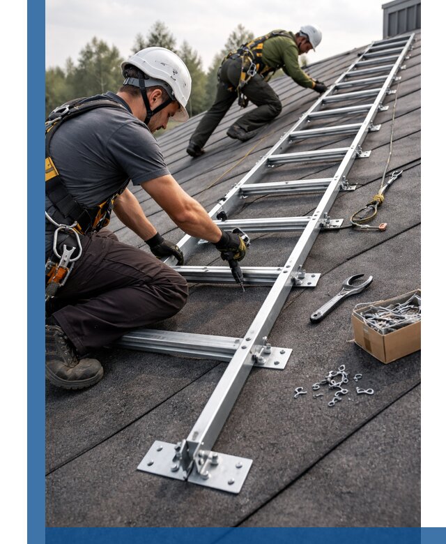 Профессиональный монтаж кровельной лестницы в Чусовой под ключ