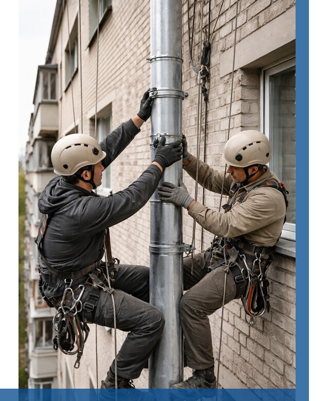 Замена водосточных труб в Чусовой от 6791 р. | ВЫСОТНИК-Чсв