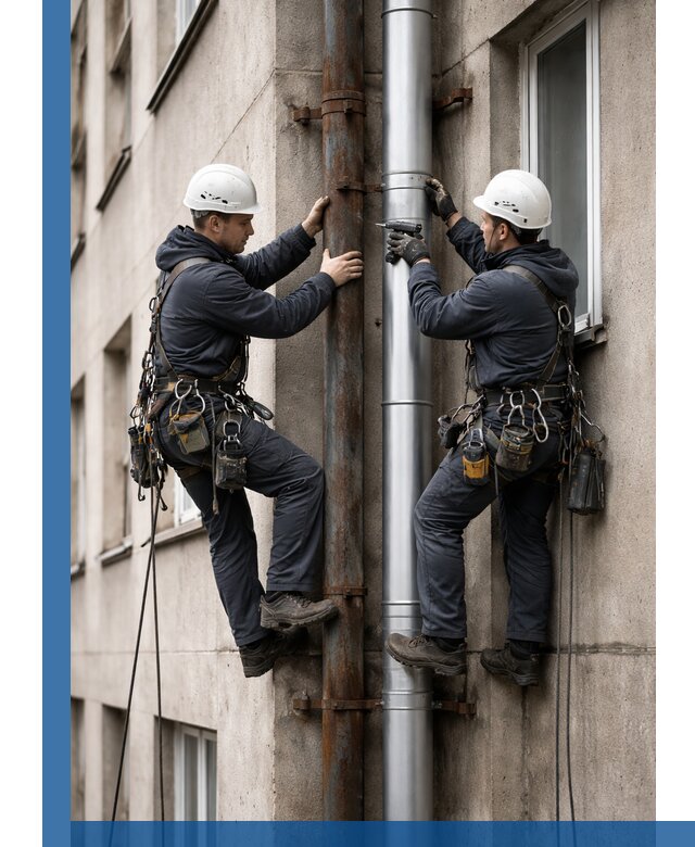 Замена водосточных труб в Чусовой: монтаж и демонтаж под ключ
