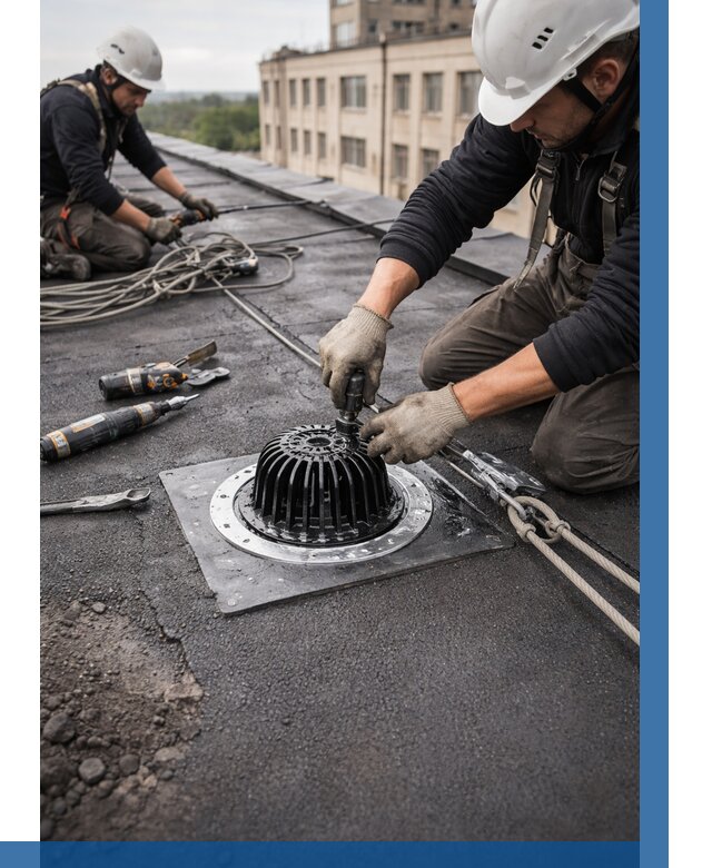 Установка водосточных воронок в Чусовой цена от 3657 р. | ВЫСОТНИК-Чсв