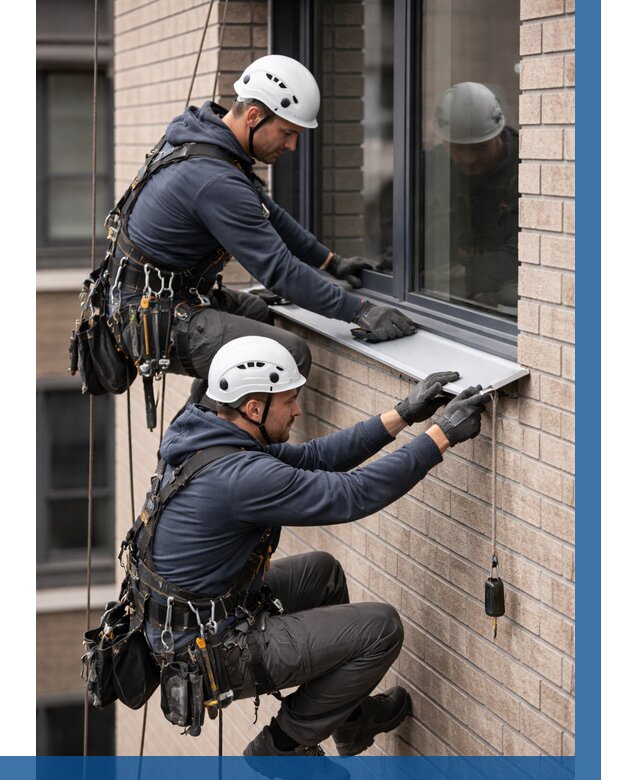 Монтаж оконных отливов под ключ в Чусовой от 3657 р. | ВЫСОТНИК-Чсв