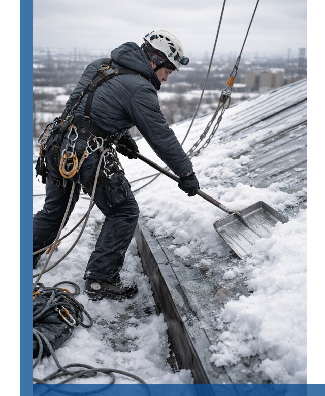 Профессиональная очистка кровли от снега и наледи в Чусовой