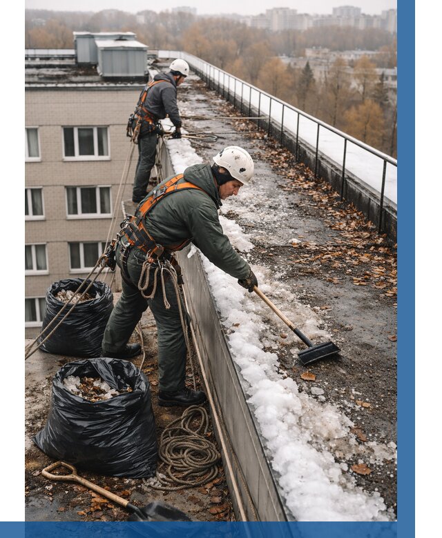 Очистка кровли по периметру в Чусовой от 575 р. | ВЫСОТНИК-Чсв