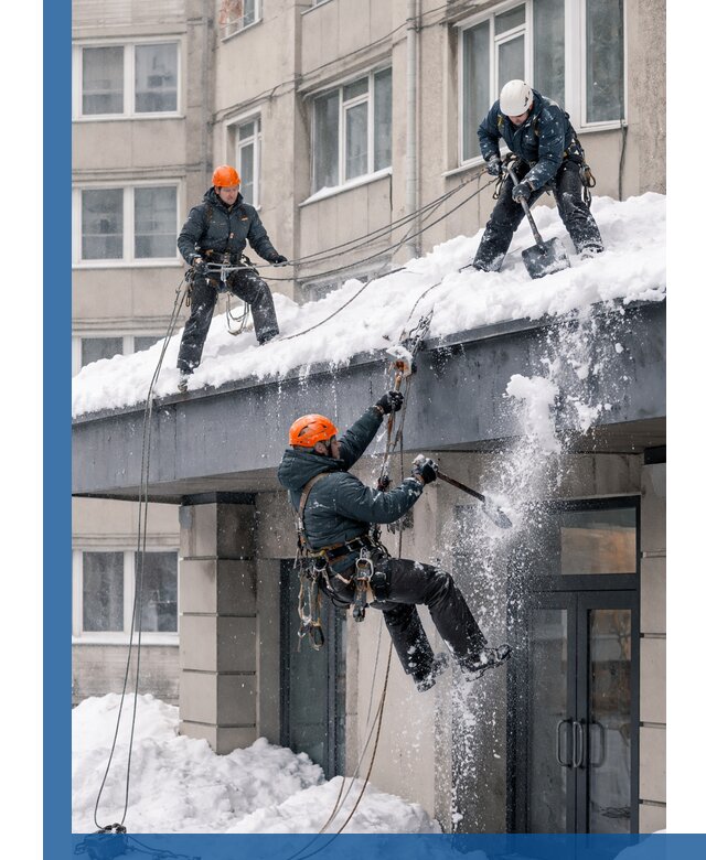 Безопасная очистка навесов от снега в Чусовой круглогодично