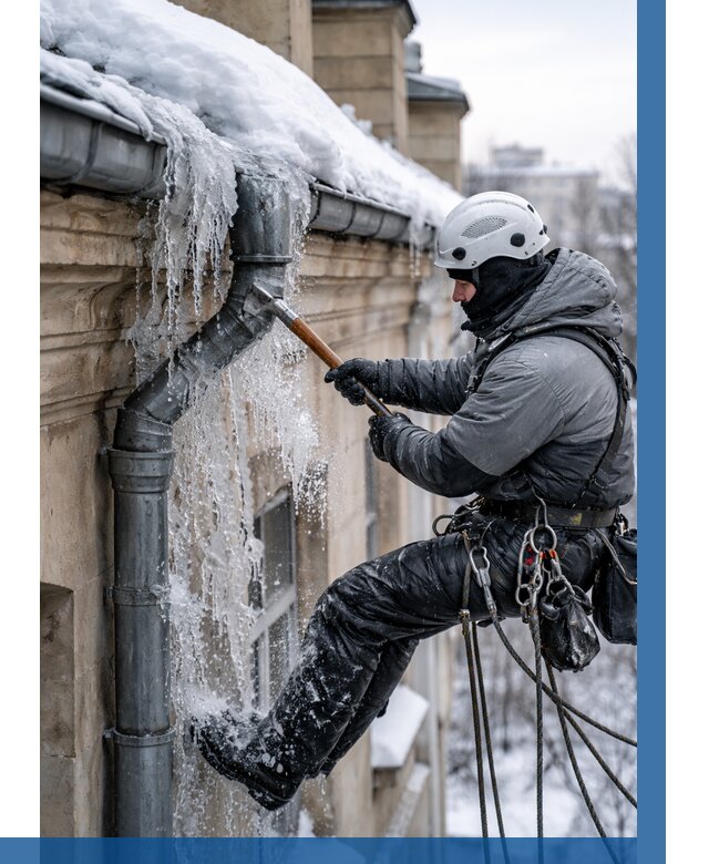 Очистка водостоков от льда в Чусовой от 3657 р. | ВЫСОТНИК-Чсв