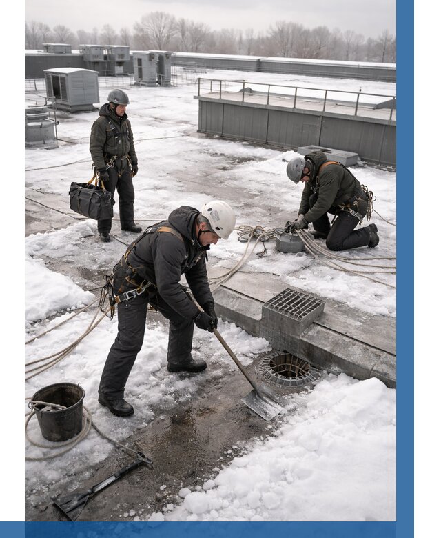 Абонентское обслуживание кровли зимой в Чусовой от 8358 р. | ВЫСОТНИК-Чсв