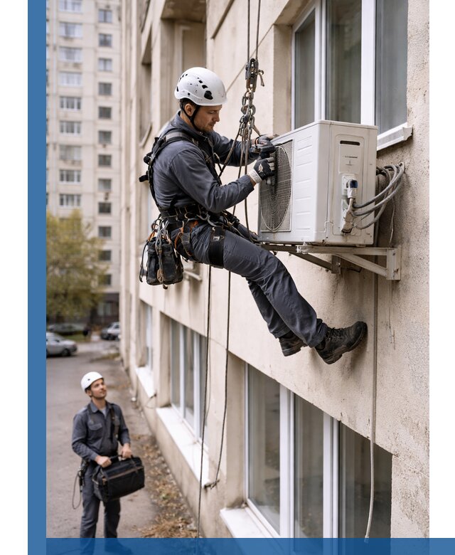 Демонтаж внешнего блока кондиционера в Чусовой профессионально