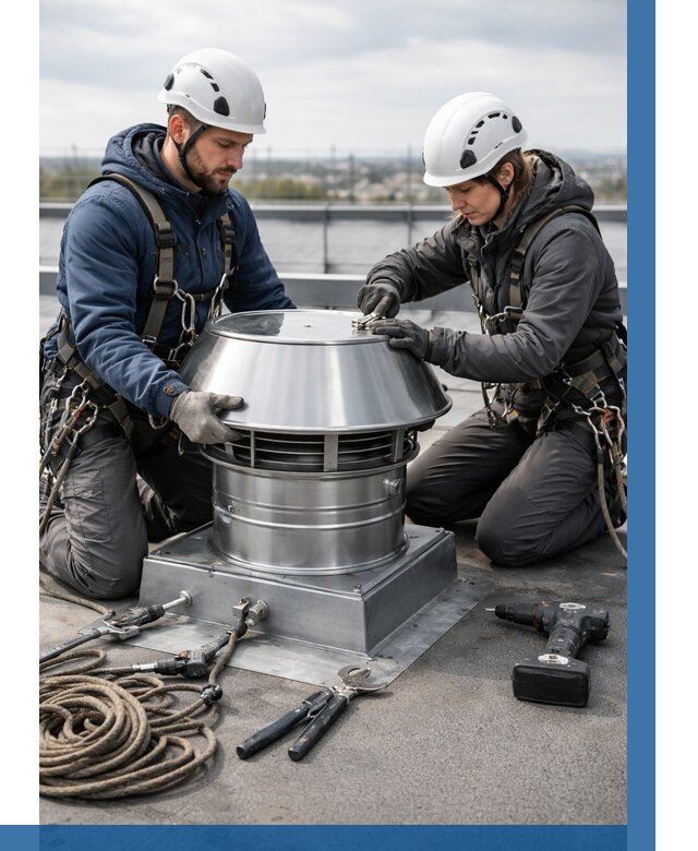 Установка дефлекторов на кровле в Чусовой от 4702 р. | ВЫСОТНИК-Чсв